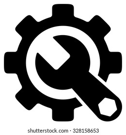 Service Tools vector icon. Style is flat symbol, black color, rounded angles, white background.