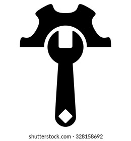 Service Tools vector icon. Style is flat symbol, black color, rounded angles, white background.
