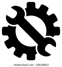 Service Tools vector icon. Style is flat symbol, black color, rounded angles, white background.