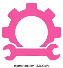 Service Tools vector icon. Style is flat symbol, pink color, rounded angles, white background.