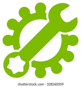 Service Tools vector icon. Style is flat symbol, eco green color, rounded angles, white background.