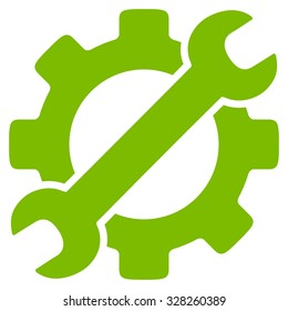 Service Tools vector icon. Style is flat symbol, eco green color, rounded angles, white background.