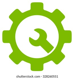 Service Tools vector icon. Style is flat symbol, eco green color, rounded angles, white background.