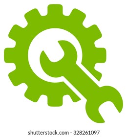 Service Tools vector icon. Style is flat symbol, eco green color, rounded angles, white background.