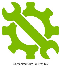 Service Tools vector icon. Style is flat symbol, eco green color, rounded angles, white background.