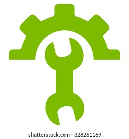 Service Tools vector icon. Style is flat symbol, eco green color, rounded angles, white background.