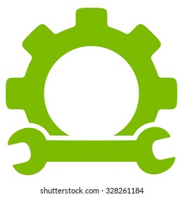 Service Tools vector icon. Style is flat symbol, eco green color, rounded angles, white background.