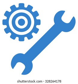 Service Tools vector icon. Style is flat symbol, cobalt color, rounded angles, white background.