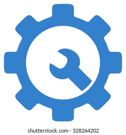 Service Tools vector icon. Style is flat symbol, cobalt color, rounded angles, white background.