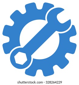 Service Tools vector icon. Style is flat symbol, cobalt color, rounded angles, white background.