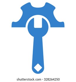 Service Tools vector icon. Style is flat symbol, cobalt color, rounded angles, white background.