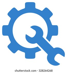 Service Tools vector icon. Style is flat symbol, cobalt color, rounded angles, white background.