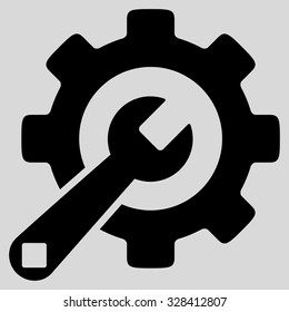 Service Tools vector icon. Style is flat symbol, black color, rounded angles, light gray background.