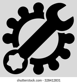 Service Tools vector icon. Style is flat symbol, black color, rounded angles, light gray background.