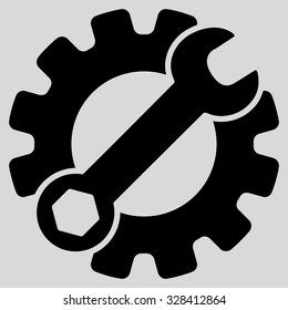 Service Tools vector icon. Style is flat symbol, black color, rounded angles, light gray background.