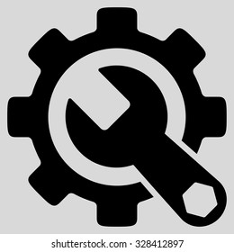 Service Tools vector icon. Style is flat symbol, black color, rounded angles, light gray background.