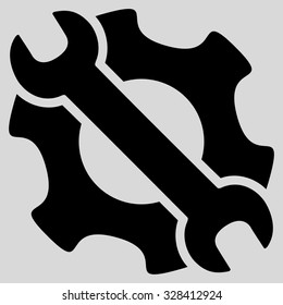 Service Tools vector icon. Style is flat symbol, black color, rounded angles, light gray background.