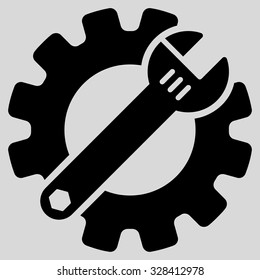 Service Tools vector icon. Style is flat symbol, black color, rounded angles, light gray background.