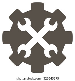 Service Tools vector icon. Style is flat symbol, grey color, rounded angles, white background.
