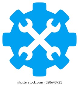 Service Tools vector icon. Style is flat symbol, blue color, rounded angles, white background.