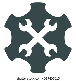 Service Tools vector icon. Style is flat symbol, soft blue color, rounded angles, white background.