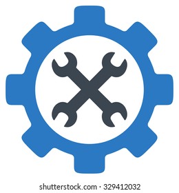 Service Tools vector icon. Style is bicolor flat symbol, smooth blue colors, rounded angles, white background.