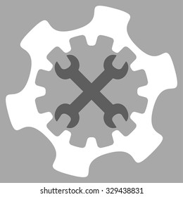 Service Tools vector icon. Style is bicolor flat symbol, dark gray and white colors, rounded angles, silver background.