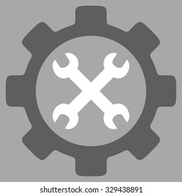 Service Tools vector icon. Style is bicolor flat symbol, dark gray and white colors, rounded angles, silver background.