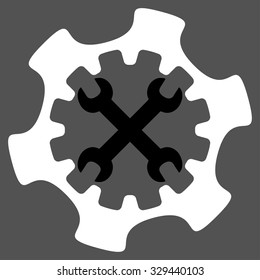 Service Tools vector icon. Style is bicolor flat symbol, black and white colors, rounded angles, gray background.