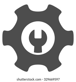 Service Tools vector icon. Style is flat symbol, gray color, rounded angles, white background.
