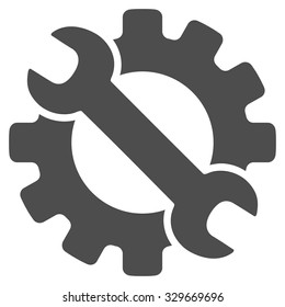 Service Tools vector icon. Style is flat symbol, gray color, rounded angles, white background.