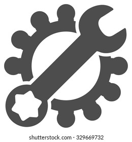 Service Tools vector icon. Style is flat symbol, gray color, rounded angles, white background.