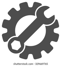 Service Tools vector icon. Style is flat symbol, gray color, rounded angles, white background.