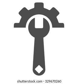 Service Tools vector icon. Style is flat symbol, gray color, rounded angles, white background.