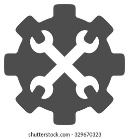 Service Tools vector icon. Style is flat symbol, gray color, rounded angles, white background.