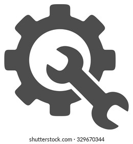 Service Tools vector icon. Style is flat symbol, gray color, rounded angles, white background.