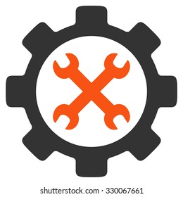 Service Tools vector icon. Style is bicolor flat symbol, orange and gray colors, rounded angles, white background.