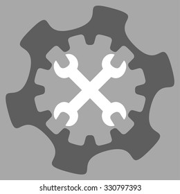 Service Tools vector icon. Style is bicolor flat symbol, dark gray and white colors, rounded angles, silver background.