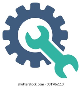 Service Tools vector icon. Style is bicolor flat symbol, cobalt and cyan colors, rounded angles, white background.