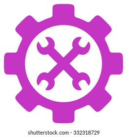 Service Tools vector icon. Style is flat symbol, violet color, rounded angles, white background.