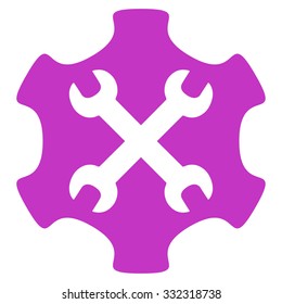Service Tools vector icon. Style is flat symbol, violet color, rounded angles, white background.