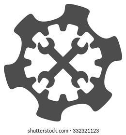 Service Tools vector icon. Style is flat symbol, gray color, rounded angles, white background.