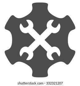 Service Tools vector icon. Style is flat symbol, gray color, rounded angles, white background.