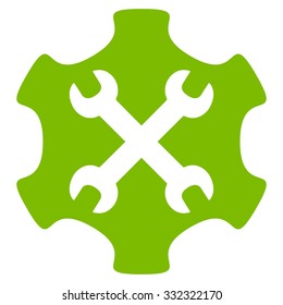 Service Tools vector icon. Style is flat symbol, eco green color, rounded angles, white background.