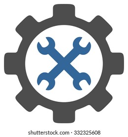Service Tools vector icon. Style is bicolor flat symbol, cobalt and gray colors, rounded angles, white background.