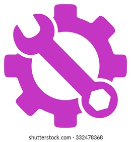 Service Tools vector icon. Style is flat symbol, violet color, rounded angles, white background.