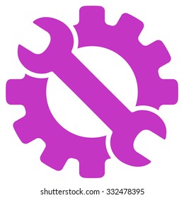 Service Tools vector icon. Style is flat symbol, violet color, rounded angles, white background.
