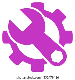 Service Tools vector icon. Style is flat symbol, violet color, rounded angles, white background.