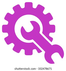 Service Tools vector icon. Style is flat symbol, violet color, rounded angles, white background.