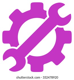 Service Tools vector icon. Style is flat symbol, violet color, rounded angles, white background.